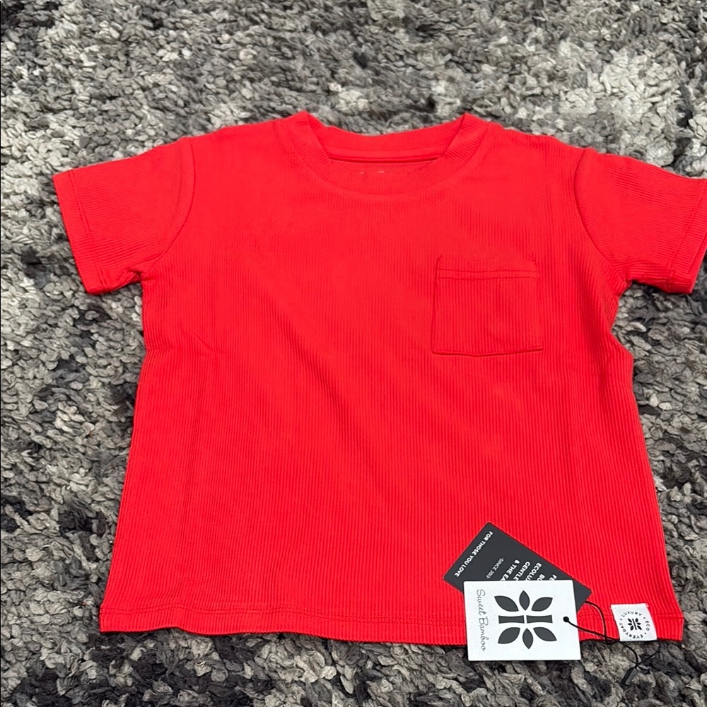 Sweet bamboo pocket t shirt rubber shirt